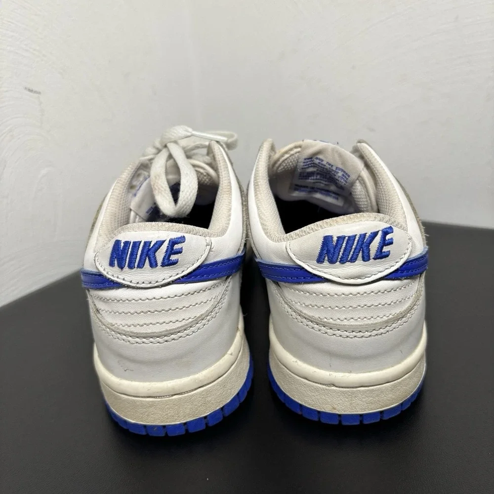 *Nike DUNK Low White Royal Blue Kids Shoes GS 5Y/6.5 Women's DH9765-105 Sneakers